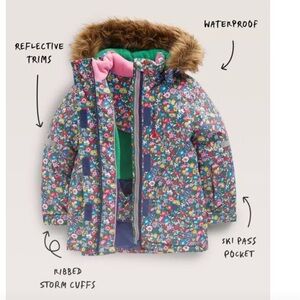 Mini Boden All-Weather Waterproof Coat Floral size 8-9Y